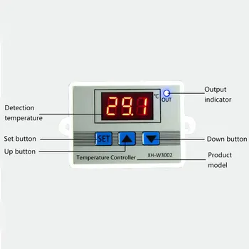 XH-W3002 W3002 AC 110 V-220 V DC24V DC12V Led Digitalni Termostat Termostat Regulator Temperature Prekidač za Upravljanje Mjerač